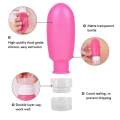 Portable Soft Silicone Travel Bottles 3PK Leak Proof Travel Containers Squeezable Refillable Bottle Set With Zipper Bag For Liquids Lotion Cond Shamp Soap (3ounce2ounce 1.25ounce).