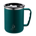 500ml Thermal Coffee Cup Double Wall Stainless Steel Heat Insulated Coffee Milk Mug with Handle and Lid Travel Drinking Tumbler. 