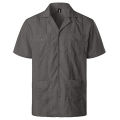 Red Four-Pocket Cuban Guayabera Shirt Men Short Sleeve Camp Collar Shirt Male Embroidered Mexican Cigar Wedding Beach Shirt. 