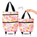 Oxford Cloth Folding Shopping Bag Grocery Cart With Wheels Foldable Reusable Groceries Trolley Bags For Daily Shopping Camping. 
