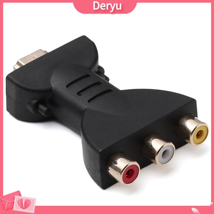 [Deryu] HDMI-compatible Male to 3 RCA Female Composite AV Audio Video Adapter Converter for TV