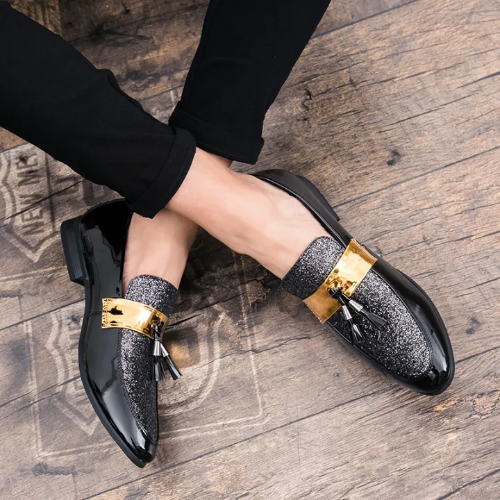Men%20Party%20Flats%20Black%20Golden%20Formal%20Patchwork%20Tassel%20Leather%20Casuals%20Shoe%20Handmade%20Wedding%20Men%20Loafers%20Moccasins%20Dress%20Shoes%20BunnyGarden%20-%20Image%206