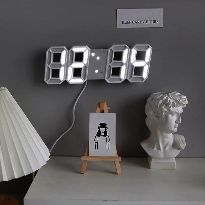 3D Large LED Digital Wall Clock Date Time Electronic Display Table Alarm Clock Wall Home Decor Home Living Room Decoration