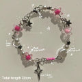 Fashionable Five Pointed Star Heart Beaded Bracelet Exquisite Bracelet For Women Girls Party Jewelry Valentine Day Gifts.