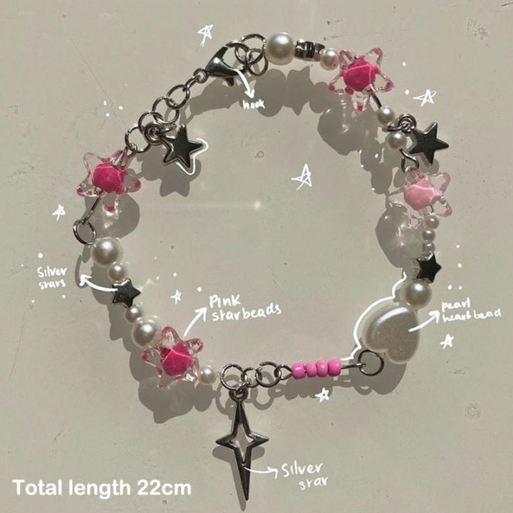 Fashionable Five Pointed Star Heart Beaded Bracelet Exquisite Bracelet For Women Girls Party Jewelry Valentine Day Gifts