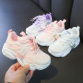 Girls mesh sneakers breathable dad shoes 2024 new fashion kids shoes student soft sole running.