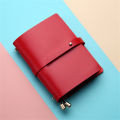 PU Soft Leather Notebook Style Solid Color Creative Fresh Loose-Leaf Notepad Student Stationery Diary Book.