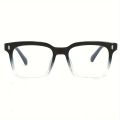 1Pair Of Men's Gradient Square Rice Nails, Fashion Trendy, Simple And Stylish Anti-blue Light Fashion Glasses Suitable For Daily Commuting, Campus, And Wedding Season..