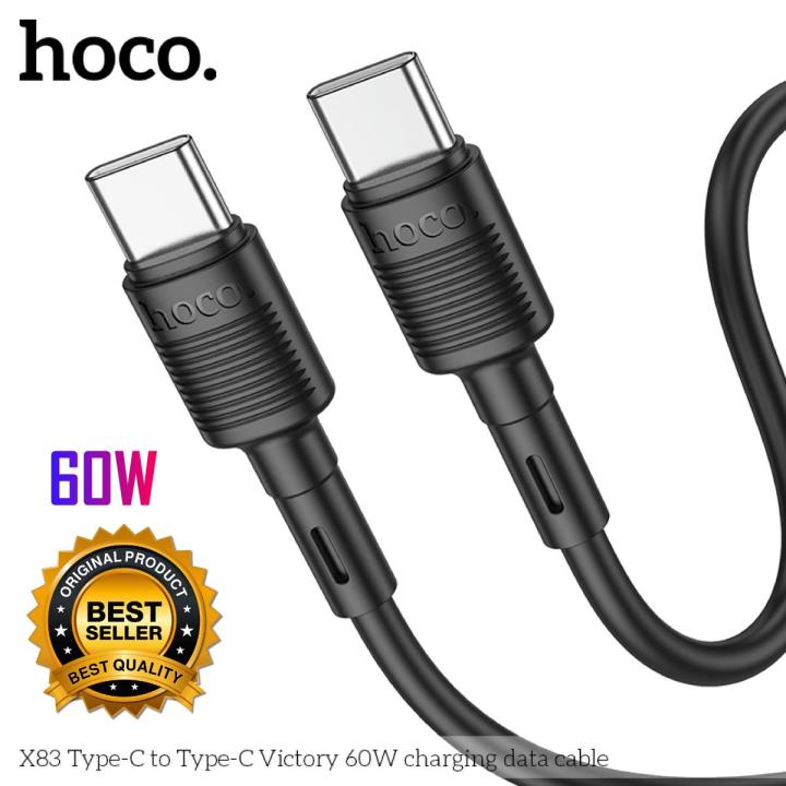 Hoco X83 3A 60W Type-C to Type-C Cable 60W Cable Fast Charging Data Cable PD Cable USB C to USB C Cable 1M