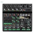 6 Channel Mixer Professional 256 Reverb Effect Audio Mixer Sound Board System for Computer.