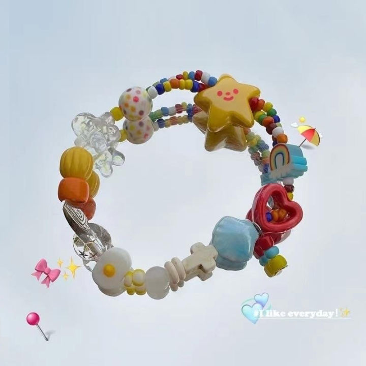 Colorful%20Beaded%20Bracelet%20Sweet%20Simple%20Stretch%20Rainbow%20Star%20Cute%20Heart%20Bracelet%20NOVO%20-%20Image%204