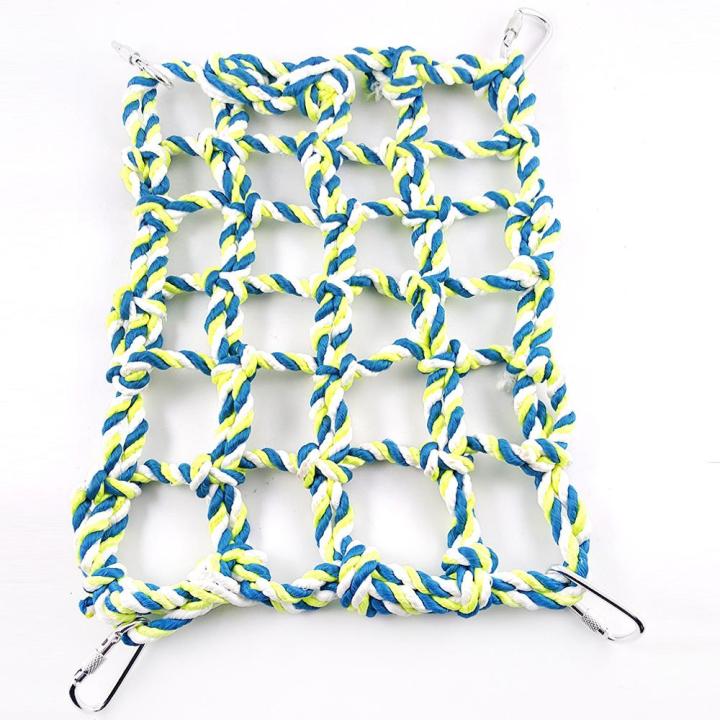 【mogge Store】Parrot Toy Knitted Climbing Grid Hammock Bird Toys For Hamster Squirrel Sugar Glider Bird Climbing Training Toys