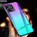 For Realme C63 Phone Case Gradient 9H Tempered Glass Protector Colorful Soft Edge for Realme C61 Cover Casing HP. 