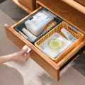 Plastic bathroom storage basket rectangular hollow portable storage basket kitchen snack storage box desktop bath basket.