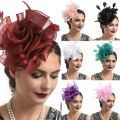 Fashion Feather Mesh Fascinator Hat Hair Clip Women Cocktail Wedding Party Bridal Hat Fascinator Ladies Dress Hair Headband. 