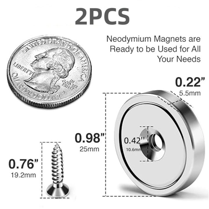 D25/32mm-Neodymium Cup Magnets,Rare Earth Magnets, Waterproof Pot Magnet with Countersunk and Screw Ideal for Tool Room,Science,