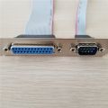 DB25 25Pin Parallel Port Printer LPT + RS-232 RS232 COM DB9 9Pin Serial Port Cable Cord Wire Bracket 30cm.