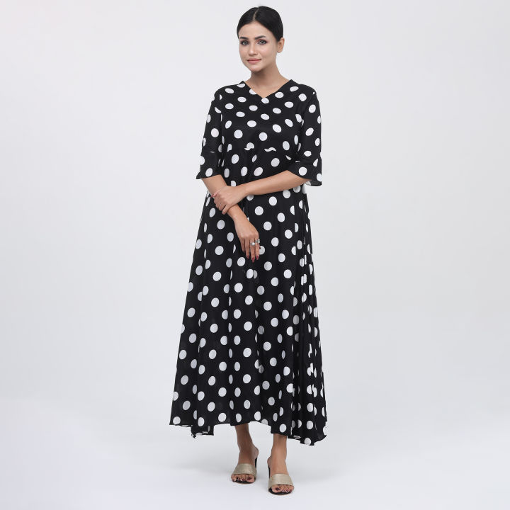 Dot Print Premium Fabric 1 Piece Kurti For Women and Girls Casual Everyday Wear Comfortable Breathable Fabric For All Day Wear