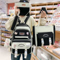New School Bag Female High School Students High School Students High School Students Large Capacity Backpack Five-Piece Set Backpack for Elementary School Students Third to Sixth Grade. 