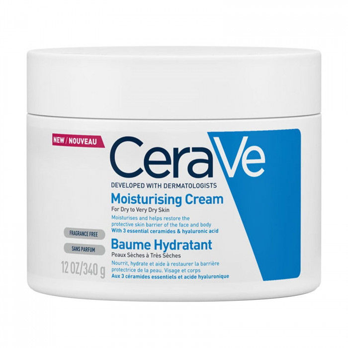 CeraVe Moisturising Cream Pot with 3 Essential Ceramides and Hyaluronic Acid for Dry to Very Dry Skin 340g