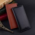 Classic Business Men Long Bifold PU Leather 3 Color Solid Wallet Casual Card Clutch Purse Pockets.