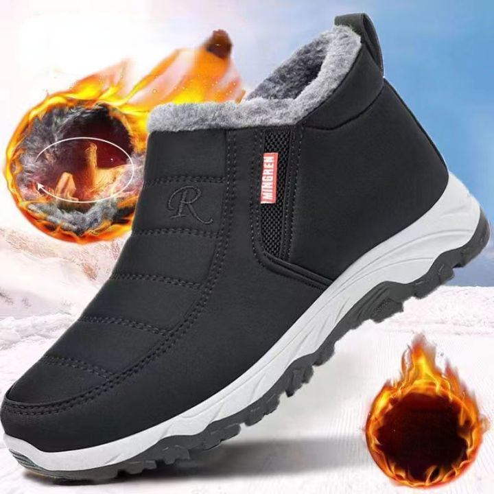 Boots for Men Winter Fashion Male Shoes Outdoor Man Cotton Boots