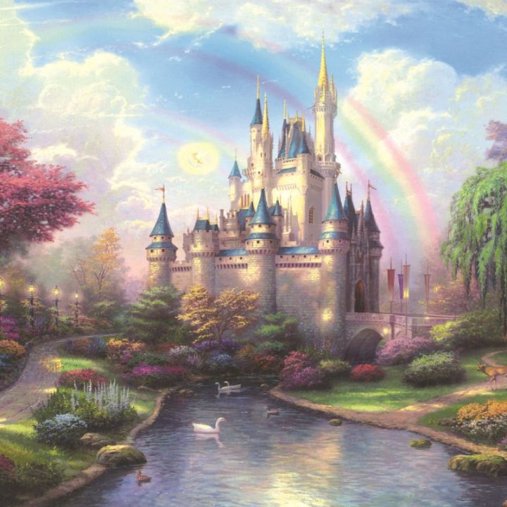 Mini Jigsaw Puzzle 1000 Pieces for Adults Kids Dream Castle Puzzle Toy Family Game Famous World Oil Painting Home Decoration