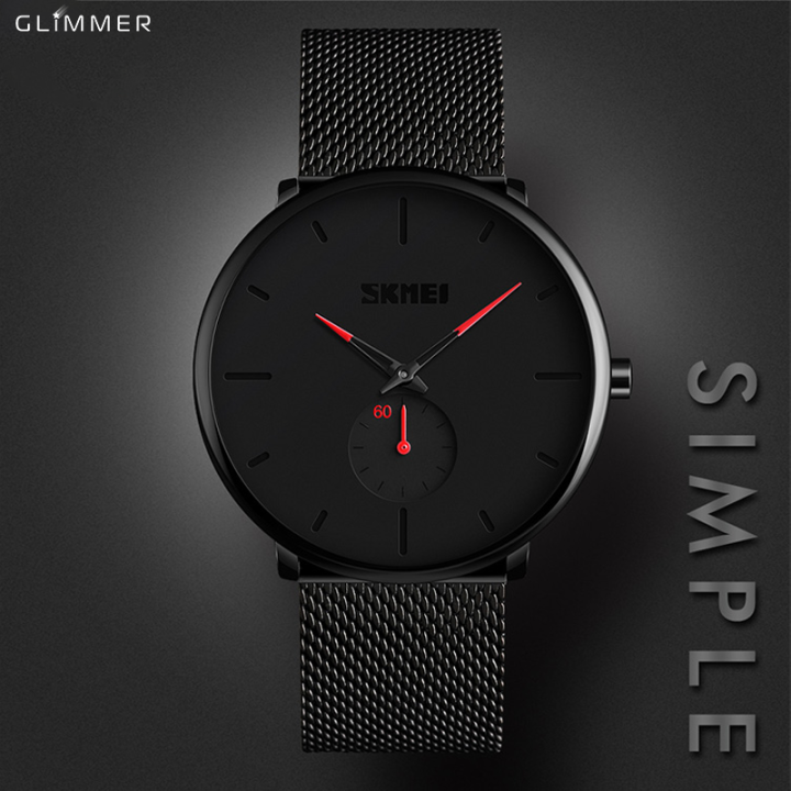 SKMEI 9185 Simple Fashion Waterproof Men's Watch | Business Stainless Steel Youth Quartz Watch