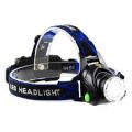 Rechargable LED Head Lamp Flash Light Torch - Black. 