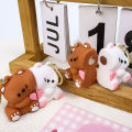1/2Pcs Korean Cute Cartoon Bear Magnetic Keychain Creative Cute Kawaii Pendant Girl Best Friend Couple Gift. 