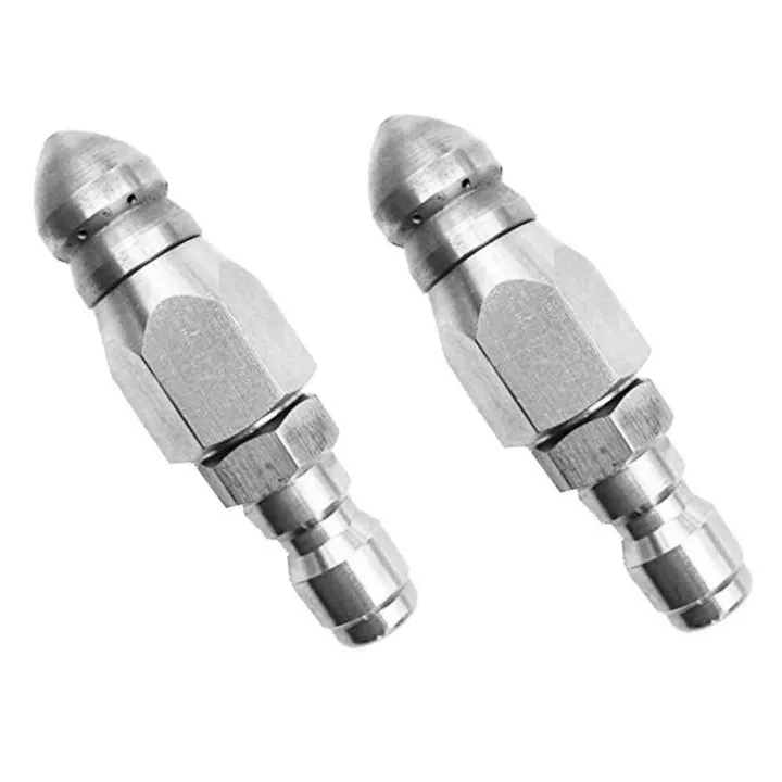 2X Pressure Washer Sewer Jetter Nozzle with Stainless Steel, Design Sewer Jet Nozzle,1/4Inch Quickly Connector