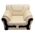 Single Seater Rolled Arm Leaqueared Sofa High Quality Artificial Leather Armchair White and Off White. 