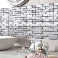 【Wweirdoo】1pcs 3 Dimension Grey Brick Removable Self Adhesive Wallpaper Peel & Stick PVC Wall Stickers for Room Bathroom Kitchen Countertop. 