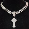 New Men Women Hip Hop Letter Iced Out Necklaces with 13mm Cuban Chain HipHop Pendant Necklace Fashion Charm Jewelry.