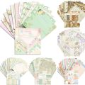 24 Pcs Scrapbook Handbook Card Making Material Decoration Paper Background Single-sided Pattern DIY Photo Album Craft Supplies.