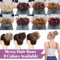 Messy Hair Bun Hair Scrunchies Extension Curly Wavy Messy Synthetic Chignon for Women Hairpiece.