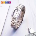 SKMEI 1400 Fashion Casual Style Watch Women Rhinestone Stainless Steel Waterproof Quartz Watch Silver. 