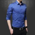 Slim Fit blue Cotton Long Sleeve Formal Shirt For Men. 