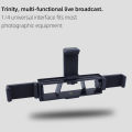 Three-position Fixed Bracket Multi-camera Live Stand Mobile Phone Mount for GoPro Hero SJCAM AKASO DJI EKEN Xiaomi Fill Light.