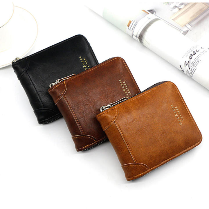 Stylish Men wallet Sleek Multi-functional Compact Money bag Fashion PU soft leather wallet for use Travel accessory Business