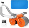 Ab Roller Wheel Exercise with Elbow Support, Automatic Rebound Abdominal Wheel,Double Wheel Ab Roller Equipment for Core Workout for Home Gym Fitness, Yoga & Pilates Exercises. 