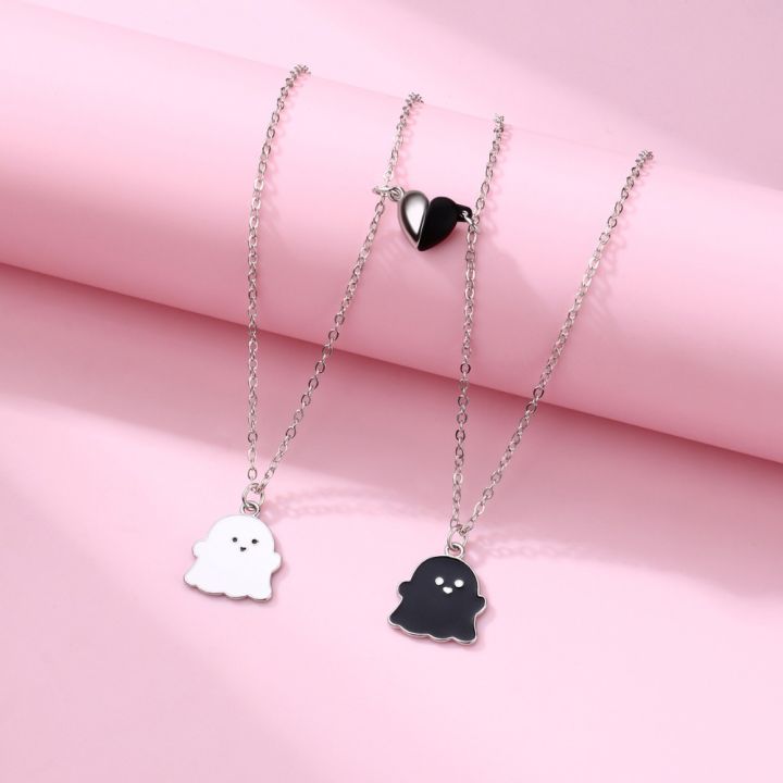Lovecryst%202Pcs/set%20Cute%20Black%20and%20White%20Ghost%20Magnet%20Best%20Friend%20Necklace%20for%20Girls%20BFF%20Friendship%20Jewelry%20Gift%20-%20Image%204