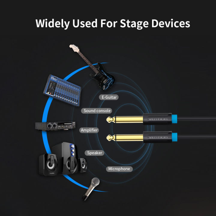 VENTION%206.5mm%20Audio%20Cable%20Male%20to%20Male%20Audio%20Cable%20HiFi%20Gold-plated%20for%20Guitar/Amplifier/%20Microphone%2010m%20(Black)%20-%20Image%203