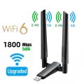 WiFi6 USB3.0 Wireless Adapter 1800Mbps Dual Band 2.4G/5GHz 802.11AX Wi-Fi Dongle Network Card For Laptop/PC Windows 10/11. 