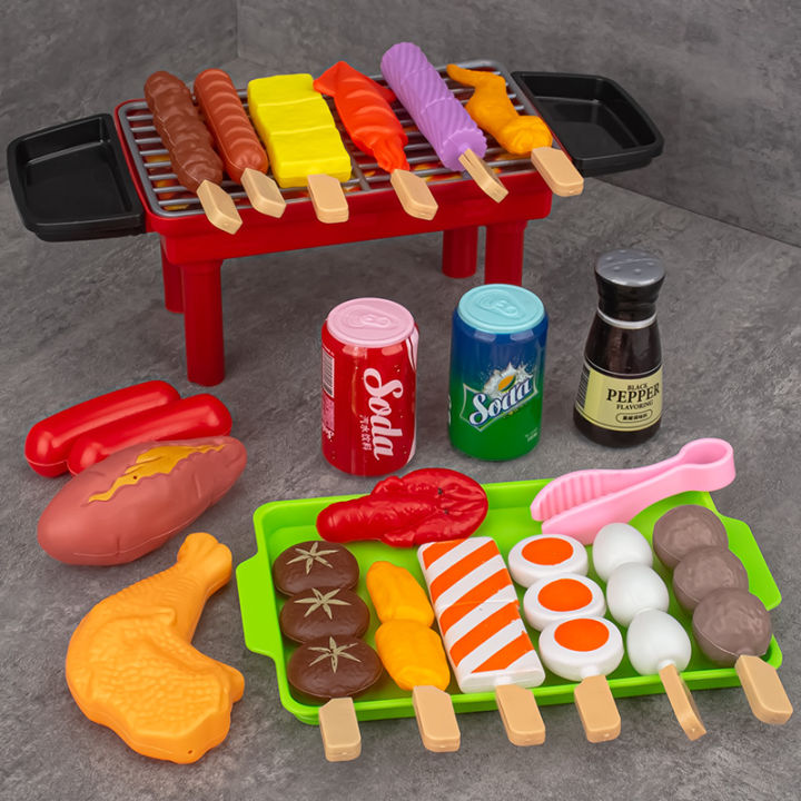 【Trick or Treat Alliance Mall】Kids Food Set Kitchen Play Cooking Toys Girl Early Outdoor BBQ Parents-Child Interactive Toy