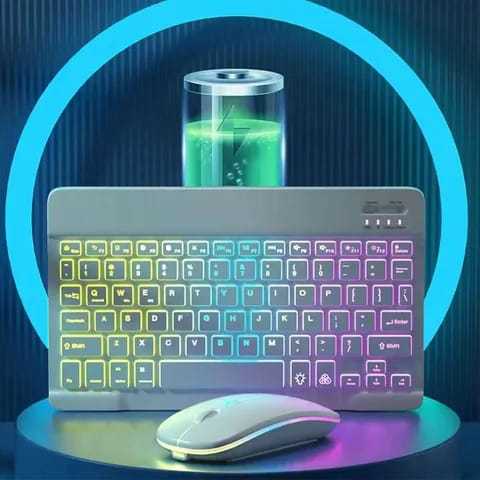 10 Inch RGB Rechargeable Wireless Keyboard For Coumpter Android IOS Windows Phone Tablet