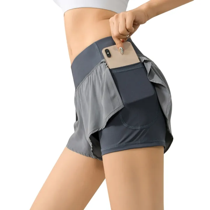 1Day%20Ship%20Women%202%20In%201%20Running%20Short%20With%20Pocket%20Elastic%20Waist%20Running%20Yoga%20Sports%20Shorts%20Gym%20Fitness%20Workout%20Short%20Sportswear%20-%20Image%204