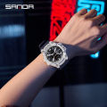 SANDA Three Screen Multifunctional Timing Watch Outdoor Waterproof Night Light Men's Watch SD3366-6.