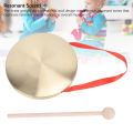 Tam Tam Gong Traditional Percussion Instrument Clear Sound Gong Instrument with Mallet and Red Hanging Ribbon for Wedding Celebrations Grand Opening Ceremonies.