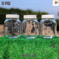 750 ml. 03 Pcs Glass Jar for Kitchen & Dining. Glassware Food container with original cap. 